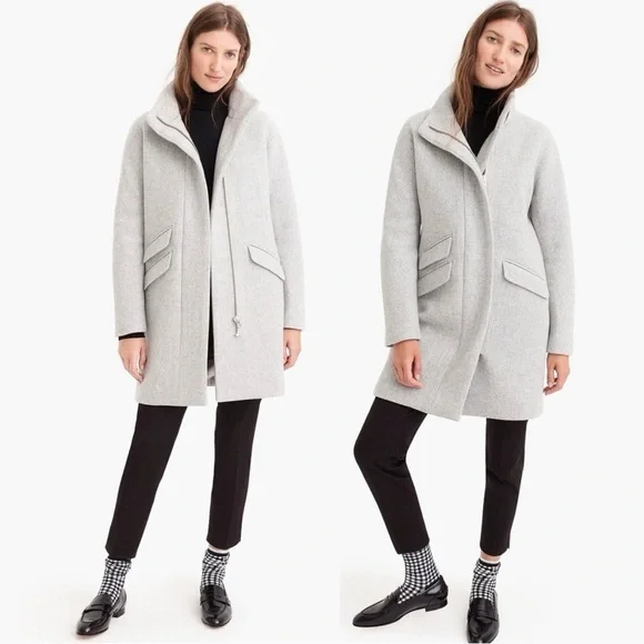 J.CREW Cocoon Coat Jacket Womens 6 Gray Italian Stadium Cloth Wool J5536 - Picture 1 of 15